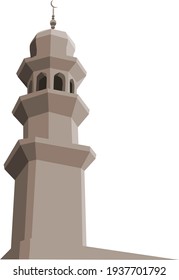 Mosque minaret simplified vector tracing. Ideal for event, announcement  background, ramadhan greetings.