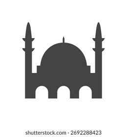 Mezquita con icono de minaretes. Ilustración vectorial
