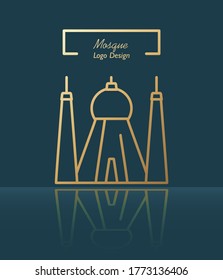 Mosque modern golden logo concept