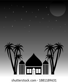 Mosque moeslim pray masjid vector