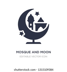 mosque and moon icon on white background. Simple element illustration from Other concept. mosque and moon icon symbol design.
