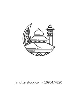 Mosque Moon Line Icon