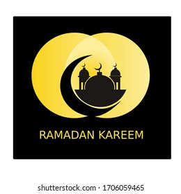 Diseño del logo de la mezquita y la luna e ilustración para ramadan kareem. Esto es bueno para tu negocio.