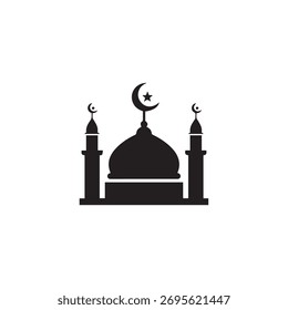 Mosque with moon star Icon (Small Dome)