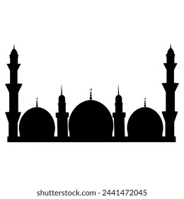 Moschee Mondstern Silhouette Islamische Dekoration Vektor-Illustration