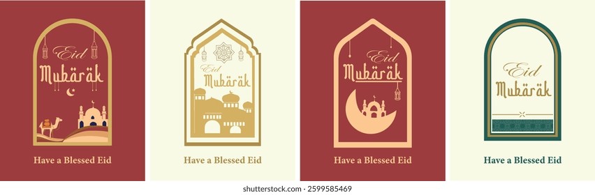 Mosque, moon, stars, lantern, and any muslim symbolic