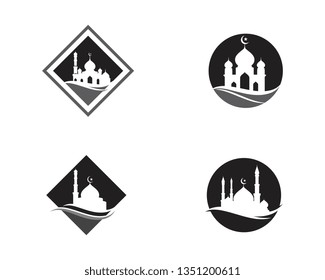 Mosque Moslem icon vector Illustration design template
