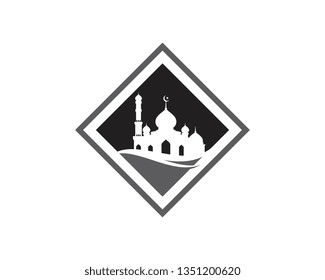Mosque Moslem icon vector Illustration design template