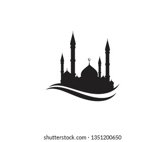 Mosque Moslem icon vector Illustration design template