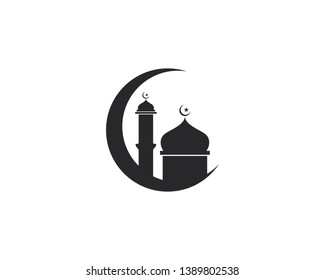 Mosque Moslem icon vector Illustration design template