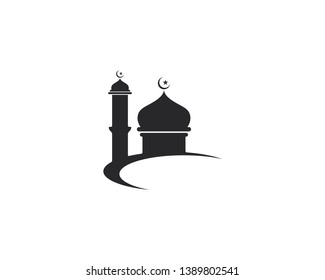 Mosque Moslem icon vector Illustration design template