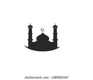 Mosque Moslem icon vector Illustration design template