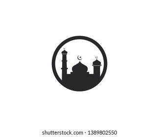 Mosque Moslem icon vector Illustration design template