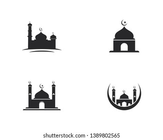 Mosque Moslem icon vector Illustration design template