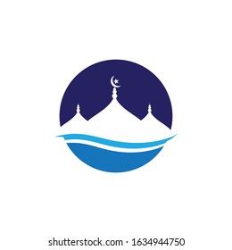 Mosque Moslem icon vector Illustration design template