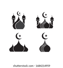 Mosque Moslem icon vector Illustration design template
