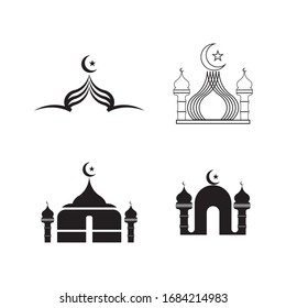 Mosque Moslem icon vector Illustration design template
