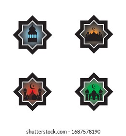 Mosque Moslem icon vector Illustration 

