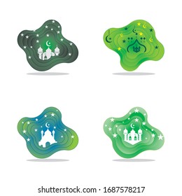 Mosque Moslem icon vector Illustration 
