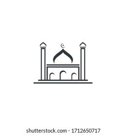 Mosque Moslem icon vector Illustration design template
