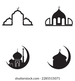 Mosque Moslem icon vector Illustration design template