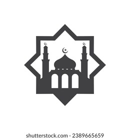 Mosque Moslem icon vector Illustration design template