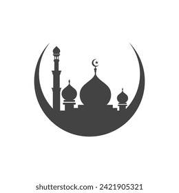Mosque Moslem icon vector Illustration design template
