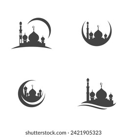 Mosque Moslem icon vector Illustration design template