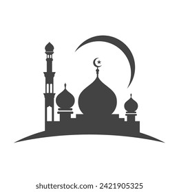 Mosque Moslem icon vector Illustration design template