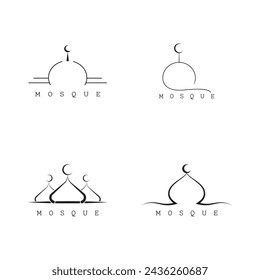 Mosque Moslem icon vector Illustration design template