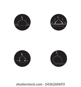 Mosque Moslem icon vector Illustration design template