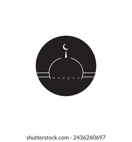 Icono de la mezquita vector Plantilla de diseño de ilustración