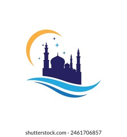 Mosque Moslem icon vector Illustration design template