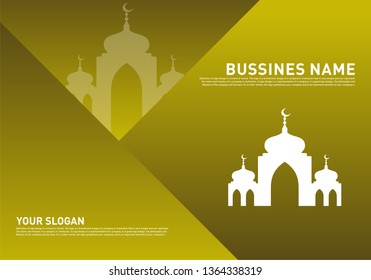 Mosque Muslim Icon Simple Background vector Illustration design template. Eid Mubarak Greeting Card
