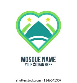 mosque, muslim, islam and abstract concept. logo, icon, idea, symbol and brand for company, corporate, foundation, business, startup and enterprise
