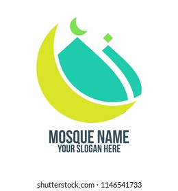 mosque, muslim, islam and abstract concept. logo, icon, idea, symbol and brand for company, corporate, foundation, business, startup and enterprise
