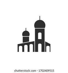 Mosque muslim prayer buildingblack icon isolated on a white background.