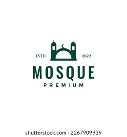 mosque muslim prayers dome minimal logo design vector icon illustration