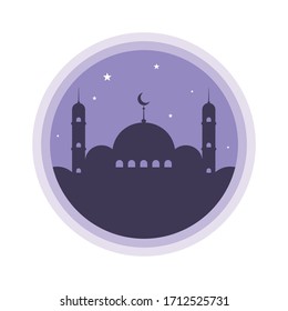 Moschee Night Silhouette Vektorillustration Design