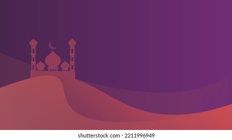 mosque on dessert clean ramadan kareem background wallpaper vector design