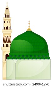 A mosque on a white background