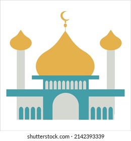 Mosque on a white isolated background. Flat style.	