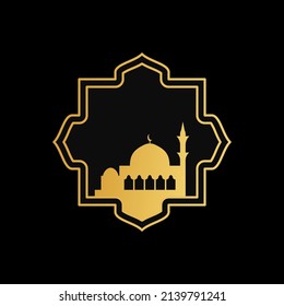 ilustración de ornamento de mezquita. ilustración de marco de mezquita