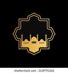 mosque ornament illustration. mosque frame illustration