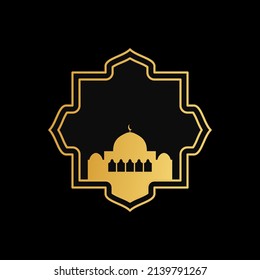 mosque ornament illustration. mosque frame illustration