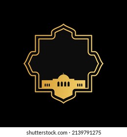 mosque ornament illustration. mosque frame illustration
