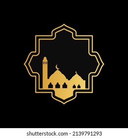 mosque ornament illustration. mosque frame illustration