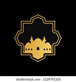 mosque ornament illustration. mosque frame illustration