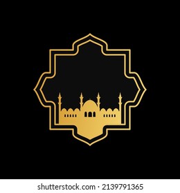 mosque ornament illustration. mosque frame illustration