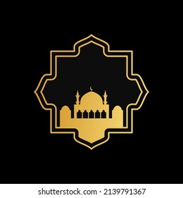 mosque ornament illustration. mosque frame illustration